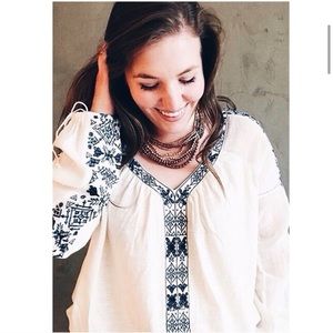 Anthropologie bohemian Akemi+Kin peasant blouse